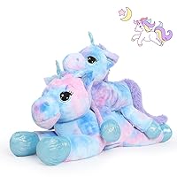 Muiteiur 43.4 Inch Giant Unicorn Stuffed Animal and 31.6 Inch Large Unicorn Stuffed Animal Soft Unicorn Plush Pillow Cute Stuffed Unicorn Gifts for Girls