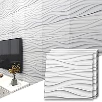 Art3d A10us046-SQ A10046 3D Wall Panels, 32 Square Feet, Wave 1
