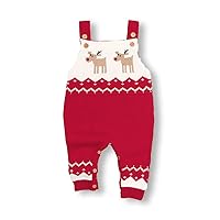 mimixiong Baby Christmas Sweater Toddler Reindeer Outfit Sleeveless Red Clothes
