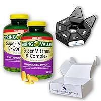 Super B Complex - Spring Valley 500 Tablets (2) Set with Fusion Shop Store Case Week (1)