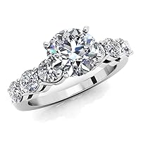 1.95 ct Ladies Round Cut Diamond Engagement Ring ( Color G Clarity SI1) Platinum