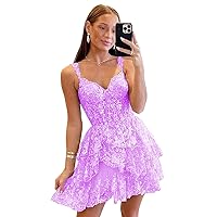 Off Shoulder Sequin Homecoming Dresses for Teens 2024 Tiered Short Prom Dress Cocktail Party Gown