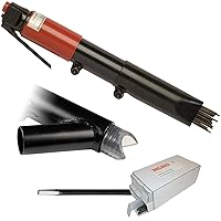 CS Unitec | 2B Needle Scaler with Vacuum Shroud Basic Kit | 19 Needle Air Chisel | 6 Sets | Professional Grade Inline Grip | Air Power 5.5 CFM - 121.2099 VS Basic Kit