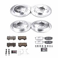 Power Stop K2813-36 Front and Rear Truck & Tow Drilled and Slotted Rotors and Z36 Brake Pads Brake Kit For 2007-2021 Toyota Tundra | 2008-2020 Sequoia | 2016-2021 Land Cruiser | 2016-2021 Lexus LX570