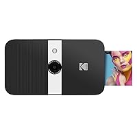 Zink KODAK Smile Instant Print Digital Camera – Slide-Open 10MP Camera w/2x3 Zink Printer (Black/ White)
