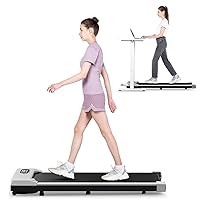 Walking Pad Treadmill Under Desk, 5MPH Portable Small Treadmill for Office & Home, Mini Quiet Compact, 2.5HP Flat Walking Pad, 300 LBS Capacity