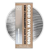 Good Dye Young Semi Permanent Hair Dye (Gravedigger Silver) – UV Protective Temporary Hair Color Lasts 15-24+ Washes – Conditioning Silver Hair Dye – PPD free Hair Dye - Cruelty-Free & Vegan Hair Dye