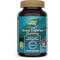 Nature's Way Stress Defense Gummies, Stress Support*, Supports Balanced Cortisol Response*, with Sensoril Ashwagandha, Vitamins B6, C, and D3, Raspberry Flavored, 90 Gummies (Packaging May Vary)