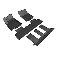 3D MAXpider Custom Fit Kagu Floor Mat (Black) Compatible with RIVIAN R1S 2022-2023 - Full Set