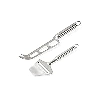 All-Clad Tools and Accessories Stainless Steel Cheese Tools Set, 2 Piece, Serrated Cheese Knife, Cheese Plane, Versatile Slicing, Charcuterie, Kitchen Tools, Kitchen Hacks, Kitchen Gadgets, Silver