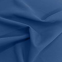 Texco Inc Solid Color Polyester Spandex 4-Way Twill Stretch Work Clothes, Formal Wear, and DIY Projects/Apparel Fabric, Denim 1 Yard