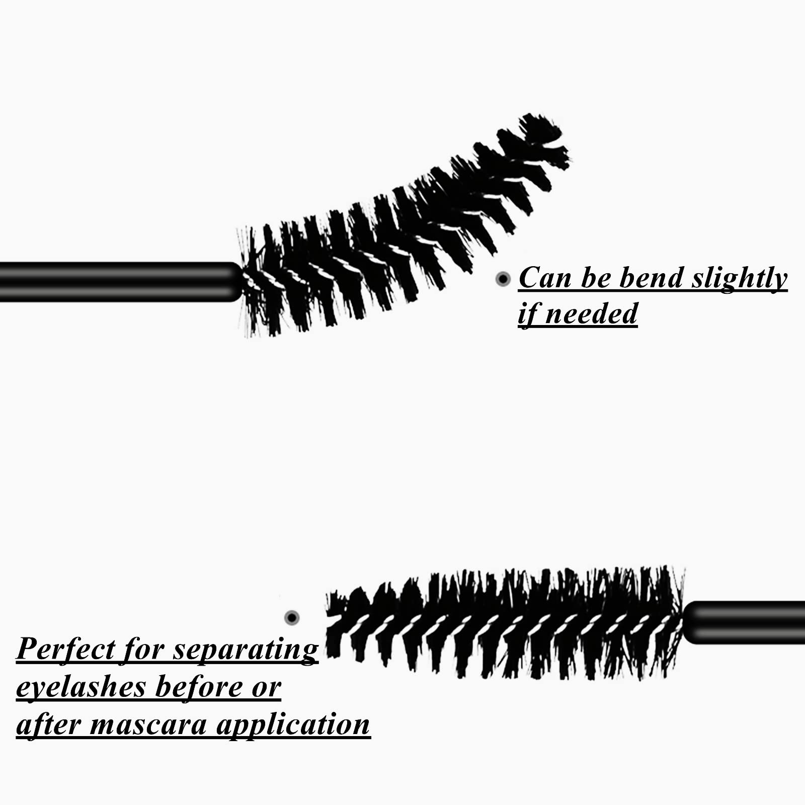 BTYMS 100 Pcs Disposable Eyelash Spoolies Brush Mascara Applicator Lash Wand Lashes Brush Eyebrow Spooly for Extension