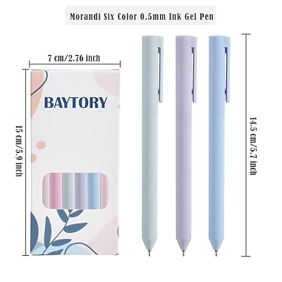 BAYTORY 6Pcs Colored Gel Pens, 6 Pastel Ink Colors, Retractable Quick Dry  Ink Pen Fine Point 0.5mm Smooth Writing for School Supplies Journaling