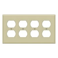 ENERLITES 8824-I Duplex Receptacle Outlet Wall Plate, Ivory, Gloss Finish, Standard Size