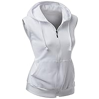 Womens Cotton Zip Up Hoodie Vest
