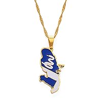 Flag and Map of Martinique Pendant Necklaces - Ethnic Hip Hop Country Maps Necklace for Women Men Charm Clavicle Ch