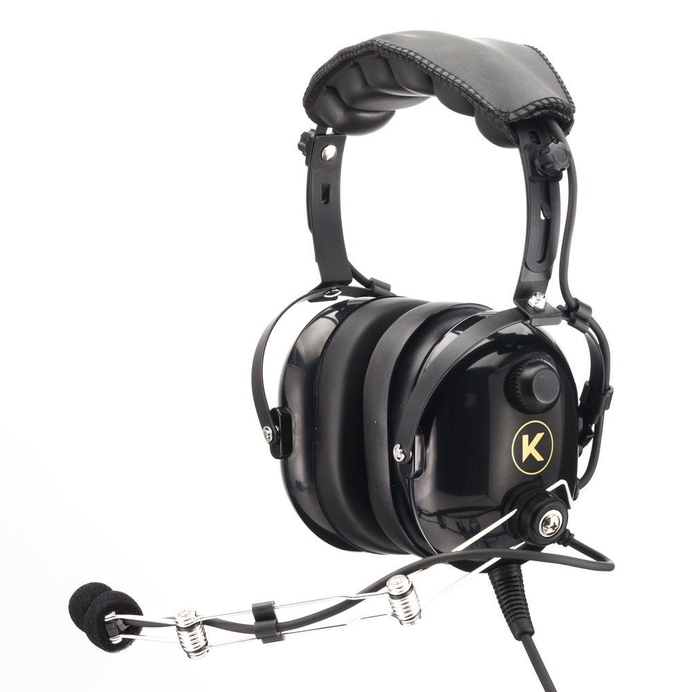 KORE Aviation P1 General Aviation Headset for Pilots | Mono, 24 db Passive Noise Reduction Rating, Noise Canceling Microphone, Acoustic Foam Ear Cups, AUX Port for MP3 Music Input with GA Dual Plugs