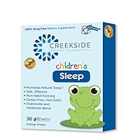 Creekside Naturals Children’s Sleep Aid, with Melatonin and Chamomile, Zero Sugar, Vegan, Pediatrician Formulated, Orange Dream Flavor, 30 EZ Melt Tablets