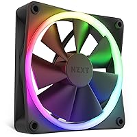 NZXT F120 RGB Fans - RF-R12SF-B1 - Advanced RGB Lighting Customization - Whisper Quiet Cooling - Single (RGB Fan & Controller Required & NOT Included) - 120mm Fan - Black
