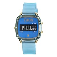 TOUS Digital Polycarbonate Watch with Blue Silicone Strap D-Logo Fresh, Multicoloured, Strip