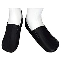 Khuffy Black Men's/Women's Ankle Low-Cut Elastic Slip-On Halal Leather Sunnah Khuff Khuffain Socks for Mosque