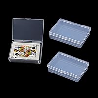Playing Card Case 3Pcs Plastic Empty Playing Card Box Holder Storage Organizer Snaps Closed for Standard 3.5X2.5 Inch Poker Size Card, Internal Card Game Case Size is 3.6X2.6X0.8 inch(NO Cards)