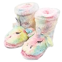 Girls Plush House Slippers Fluffy Sequin Slippers, Cute Faux Fur Slip-on Shoes Memory Foam House Slipper