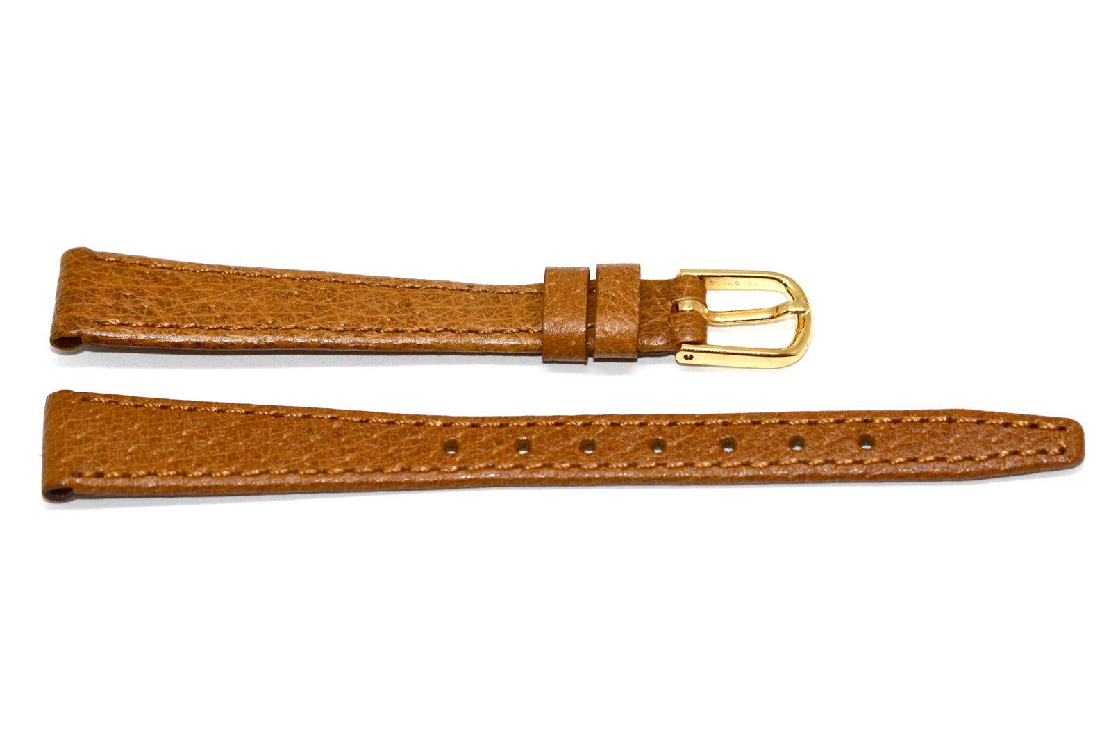 13MM Stitched Thin Soft Leather Pigskin Strap Watch Band