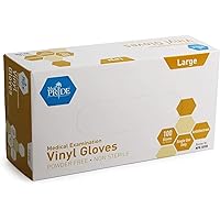 MedPride Powder-Free Vinyl Exam Gloves, Large, Box/100