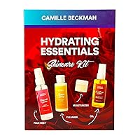 Camille Beckman Hydrating Essentials Skincare Kit, Face Mist, Cleanser, Moisturizer, Oil, Gift Sample Set