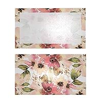 Sweet Floral Place Cards with Pearl Shimmer - Flat Style - Set of 50 - Party Supplies for Seating, Weddings, Dinner Functions and Events