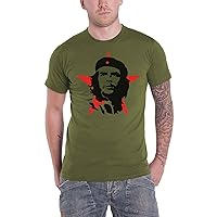 Che Guevara T Shirt Military Portrait Cuban Revolution Official Mens Green Size L