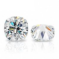 Loose Moissanite 2 Carat, White Color Diamond, VVS1 Clarity, Cushion Cut Brilliant Gemstone for Making Engagement/Wedding/Ring/Jewelry/Pendant/Earrings/Necklaces Handmade Moissanite