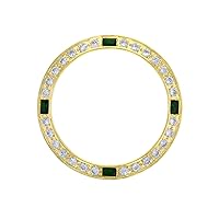 Ewatchparts CREATED DIAMOND EMERALD BEZEL COMPATIBLE WITH 26MM ROLEX DATEJUST 6519 6917 6917 LADY GOLD