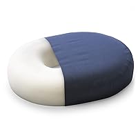 Seat Cushion Donut Pillow and Chair Pillow for Tailbone Pain Relief, Hemorrhoids, Prostate, Pregnancy, Post Natal, Pressure Relief and Surgery, 16 x 13 x 3, Navy