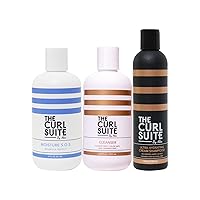 Bundle for Women, Men, & Kids with Curly Hair - Includes Hydrating Shampoo, SOS Leave-in Conditioner, & Cleansing Shampoo - Sulfate-Free Hair Care - Adds Moisture & Shine (Each 8 OZ)