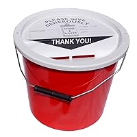 Charity Money Collection Bucket 5.7 litres - Red