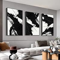 Wall Art Framed Canvas Posters Prints Black White Abstract Shapes Minimalist Illustrations Modern Art Boho Decor large size 24