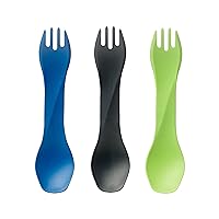 humangear GoBites Uno Mini 3-Pack - Travel & Camping Utensils - Portable & Compact Dining Ware - Food-Safe Material - Blue/Gray/Green, Uno Mini 3-Pack