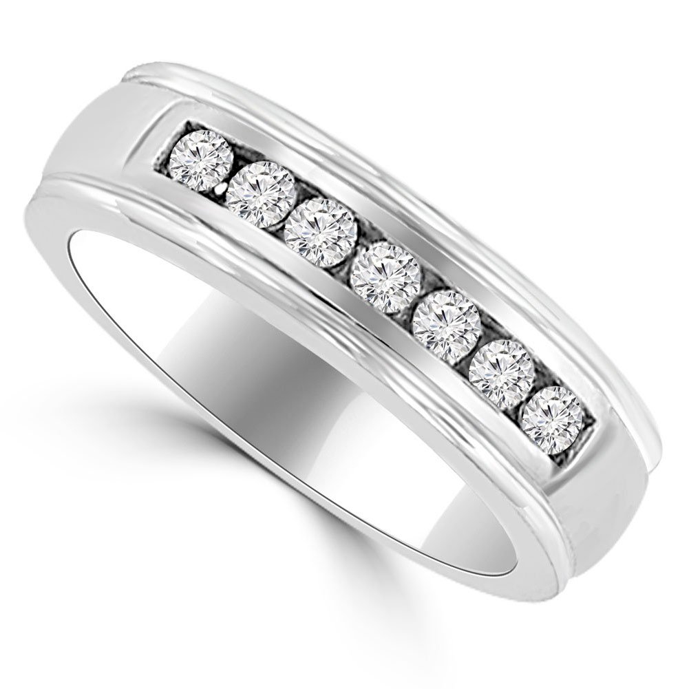 Madina Jewelry 0.66 ct Men's Round Cut Diamond Wedding Band in Platinum