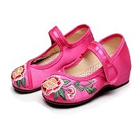 Girl's Embroidery Flat Ballet Cloth Shoes Kid's Mary-Jane Dance Shoe Sandal