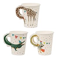 Talking Tables 8 x Safari Animal Themed Paper Cups for Girls & Boys Birthday Party or Baby Shower | Jungle, Zoo, Madagascar Eco-Friendly, Disposable, Celebrations, 250ml, 9oz