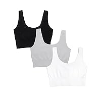 Fruit of the Loom Women's 360 Stretch Longline Sport, Comfortable Wireless Bras, Seamless Full-Coverage for a Natural Shape