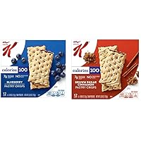 Special K Pastry Crisps, 100 Low Calorie Snack, Toaster Breakfast Pastry Bars, Blueberry, Brown Sugar, 1 of each Box, SimplyComplete Variety Pack of 2
