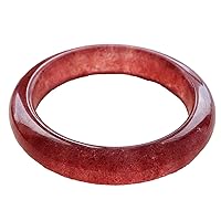 Genuine Natural Red Strawberry Quartz Crystal Ice Clear Round Women Bracelet Bangle 54-62mm AAAAA