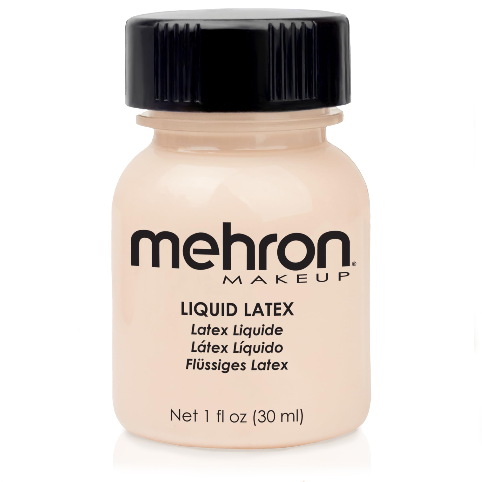 Mehron Makeup Liquid Latex | SFX Makeup | Halloween Latex Makeup | Latex Glue for Skin | Prosthetic Glue 1 fl oz (30 ml) (Light Flesh)