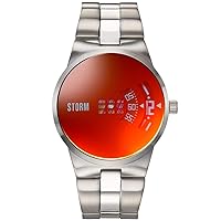 47210R Storm Men's Watch, Silver, Orange, Bracelet Type