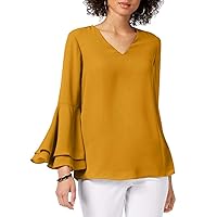 Alfani Womens Poet Sleeve Tunic Blouse