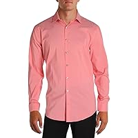 Kenneth Cole Mens Techni-Cole Button Up Dress Shirt firstlight 15.5