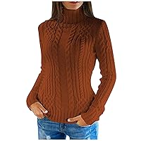 Women's Cowl Neck Sweater Long Sleeve High Collar Pullover Sweater Knitted Jumper Tops Blouse Sweaters